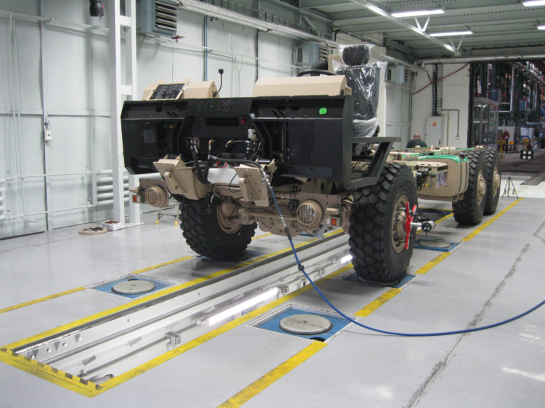 JBR 60 service pit with a military vehicle