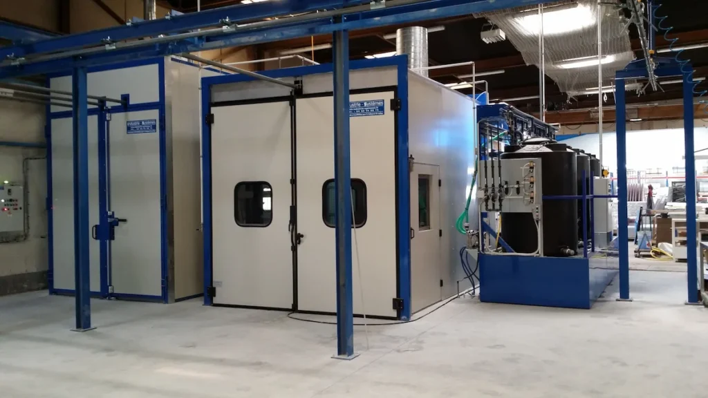 Cabine de lavage chimique avec unité de traitement de surface Eurotherm BENELUX