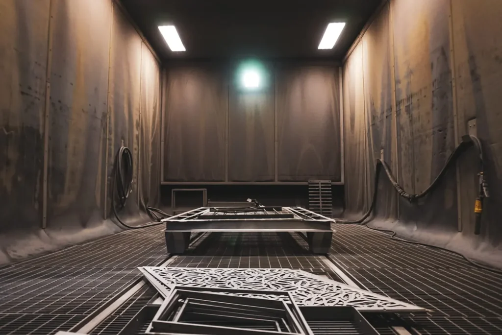 Cabine de grenaillage - sablage intérieur avec plateau de chargement Eurotherm BENELUX
